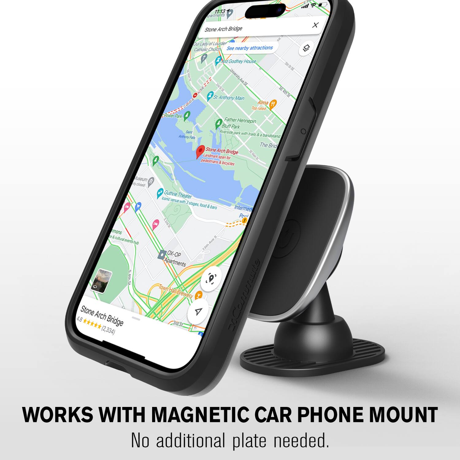 Stone Arch Bridge
Godfey House
Anthony Mam
Alma
The Brid
Stone Arch Bridge
Gutree Theater
OX-OP Apartments
HallBrewery
St Courerute
WORKS WITH MAGNETIC CAR PHONE MOUNT
No additional plate needed.