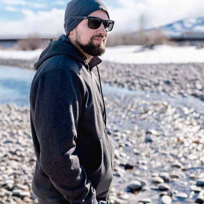 Alt View 4. Mobile Warming - Men's Phase Plus 2.0 Heated Hoodie - Dark Grey.