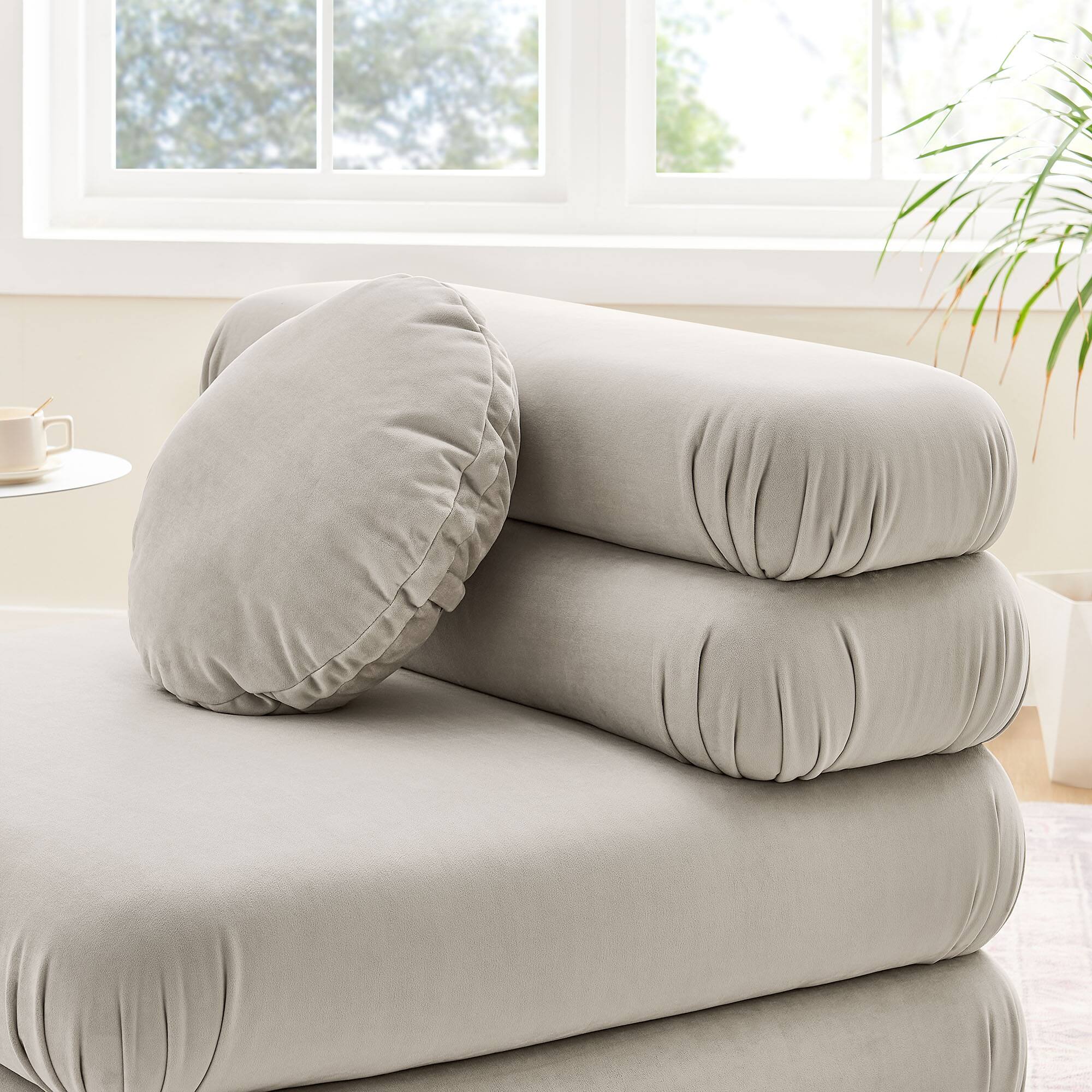 Alt View 7. Modway - Jubilee Modular Performance Velvet Armless Chair by Modway - Almond.