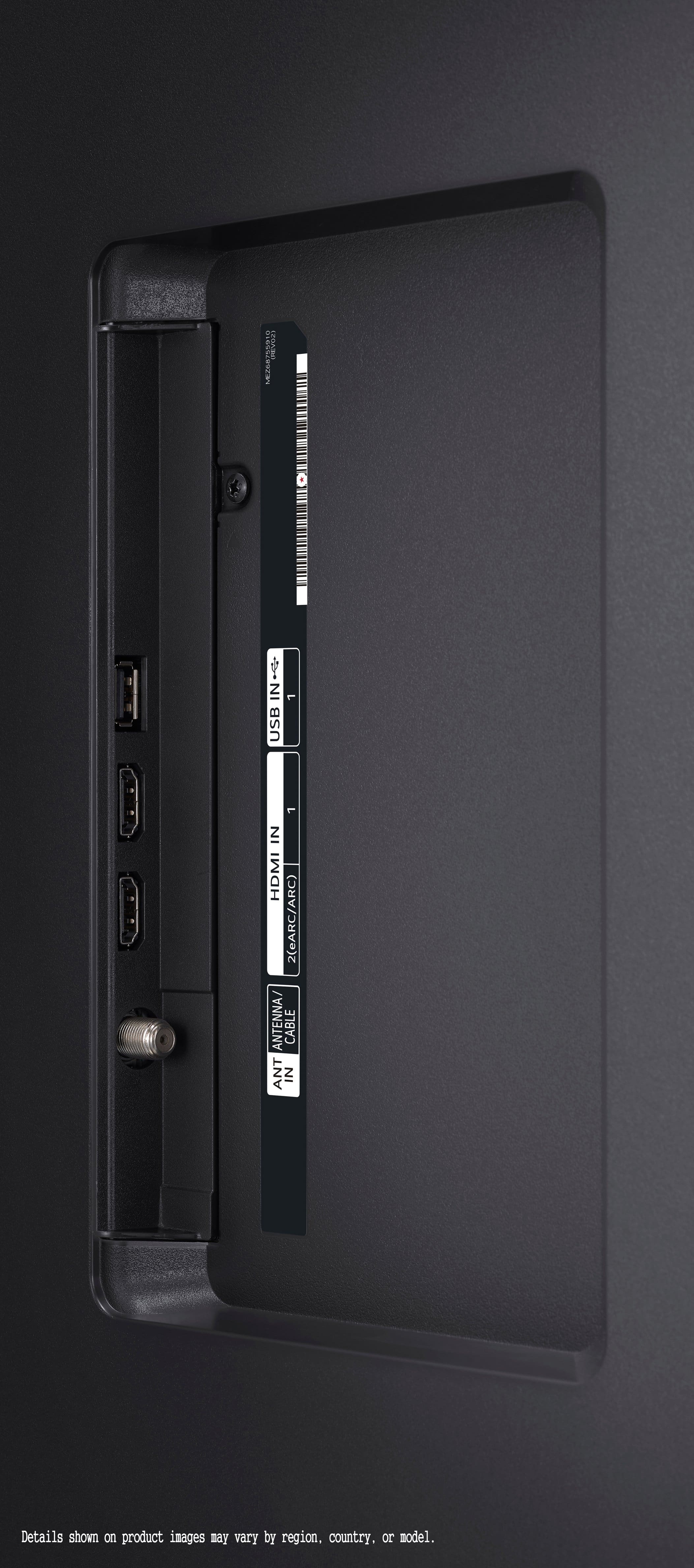 The text on the image reads: "SIECCWZM COASO 1 ? IN USB - 1 IN HDMI (eARC/ARC) ANTENNA CABLE ANT IN."