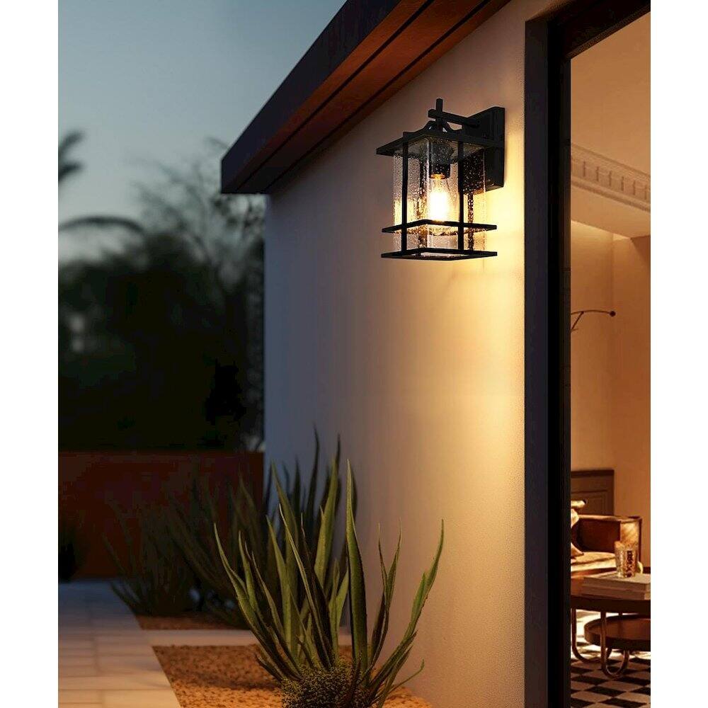 Alt View 4. Elegant Lighting - Miller 7 inch Outdoor Pendant in Black - Black.