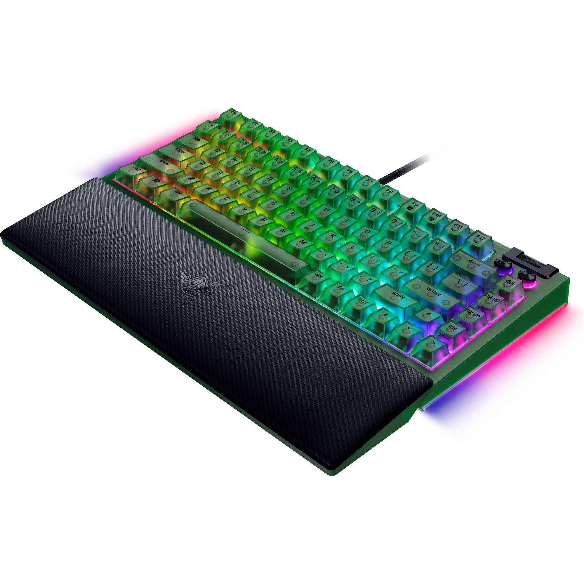 Alt View 6. Razer - Blackwidow V4 75% Wired Mechanical Orange Switch Gaming Keyboard with Hot-Swappable Design - Phantom Green.