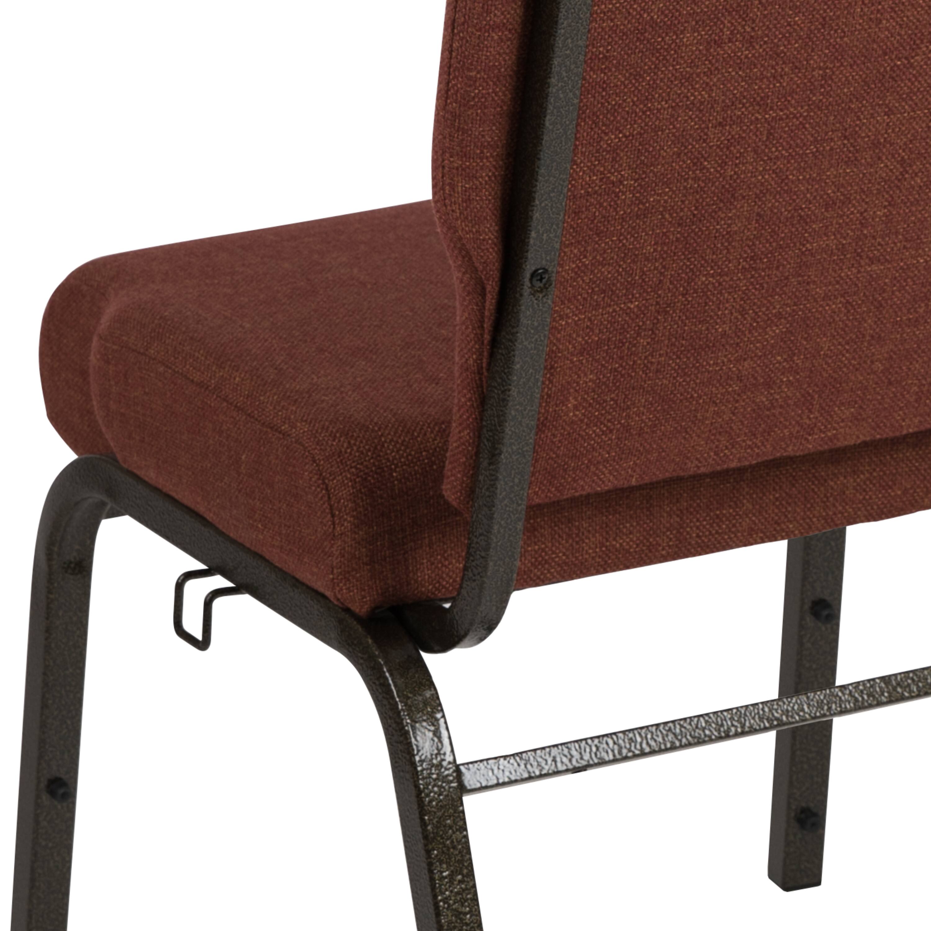 Alt View 10. Emma + Oliver - Stacking Auditorium Chair with 20.5" Seat - Cinnamon Fabric/Gold Vein Frame.