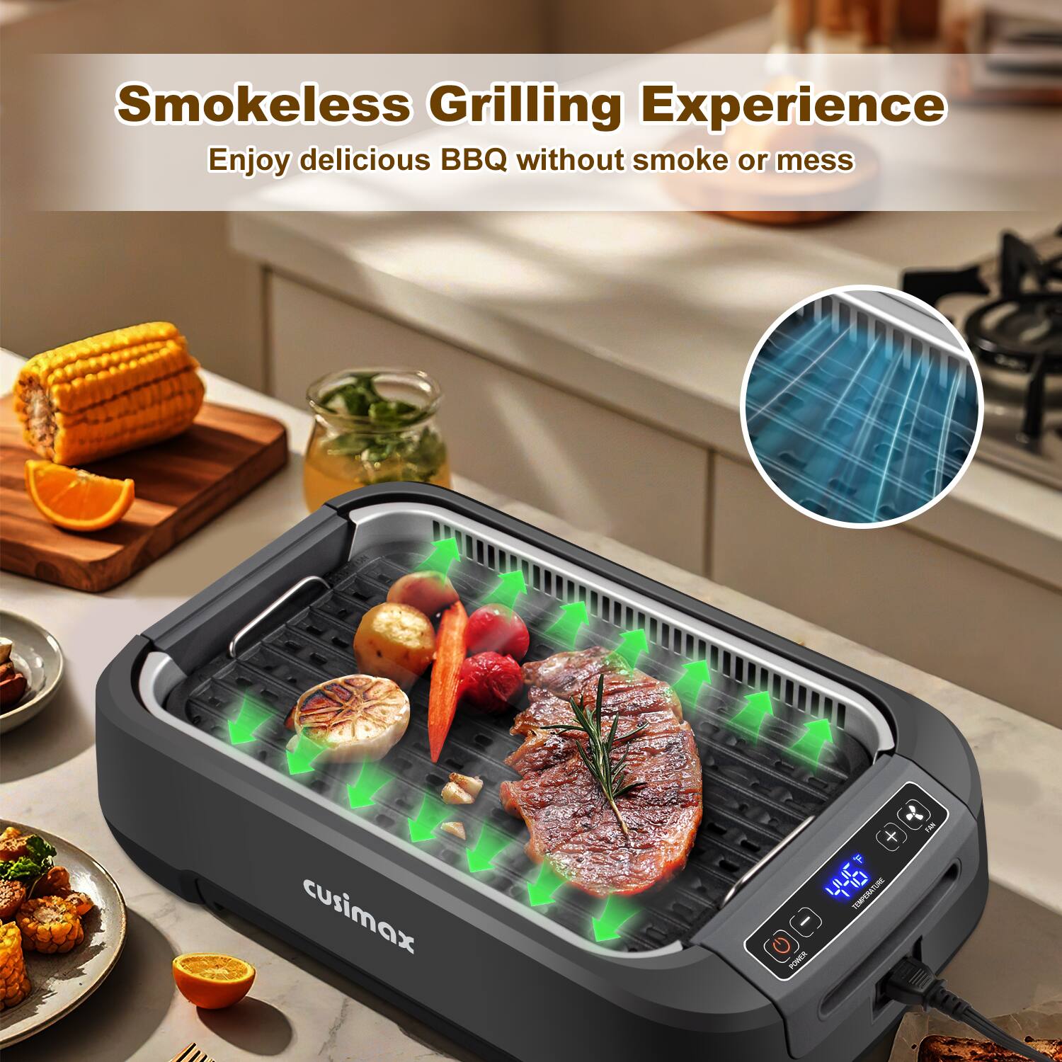 Smokeless Grilling Experience  
Enjoy delicious BBQ without smoke or mess  

Smokeless Grilling Experience  
Enjoy delicious BBQ without smoke or mess