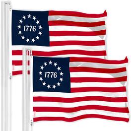 G128 - 2-Pack Betsy Ross 1776 3x5 ft Flag — 150D Polyester, Brass Grommets - Assorted Colors