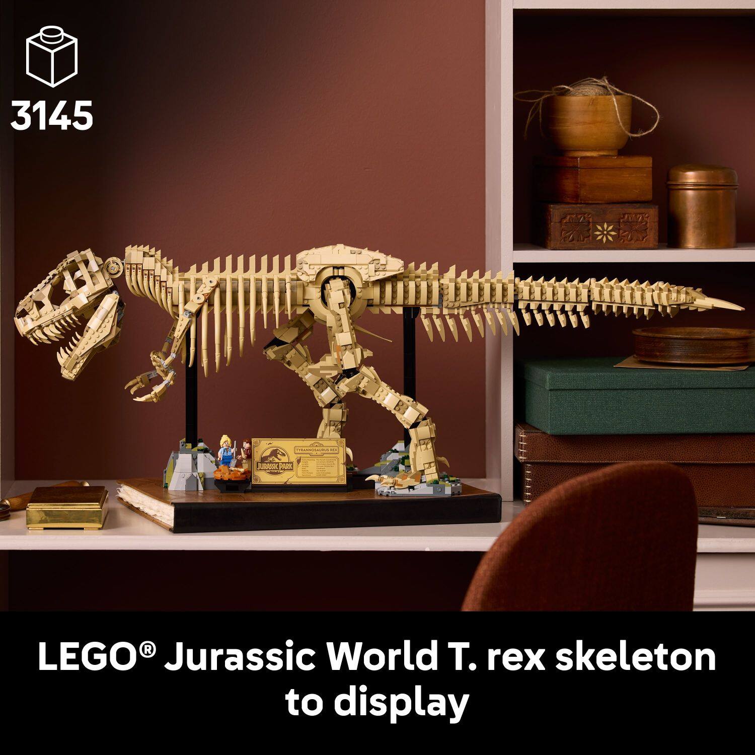 3145 a 0 CC - LEGO Jurassic World T. rex skeleton to display.