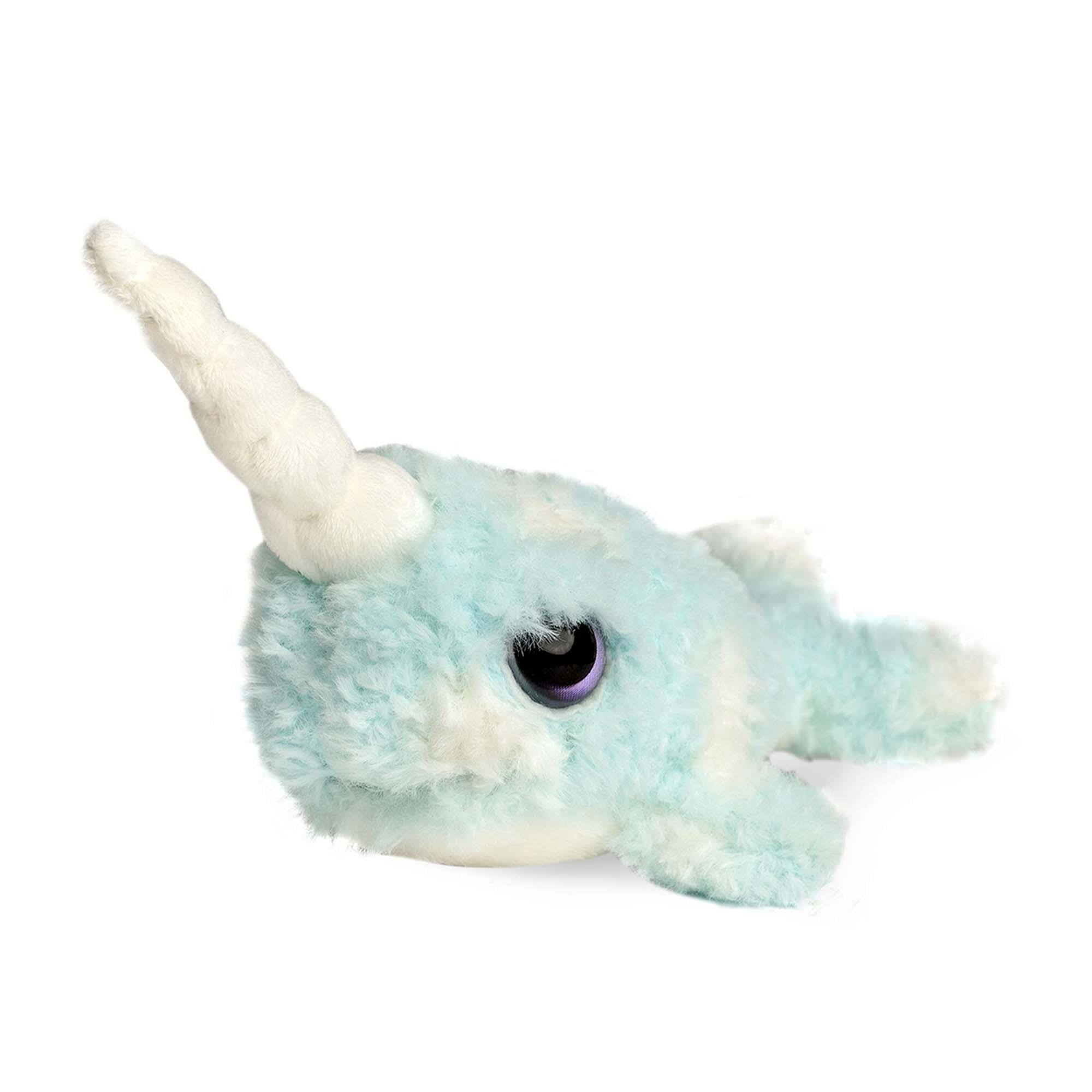 Alt View 1. Kellytoy - Cute & Cuddly Narwhal 6 Inch Plush | Light Blue - Blue.