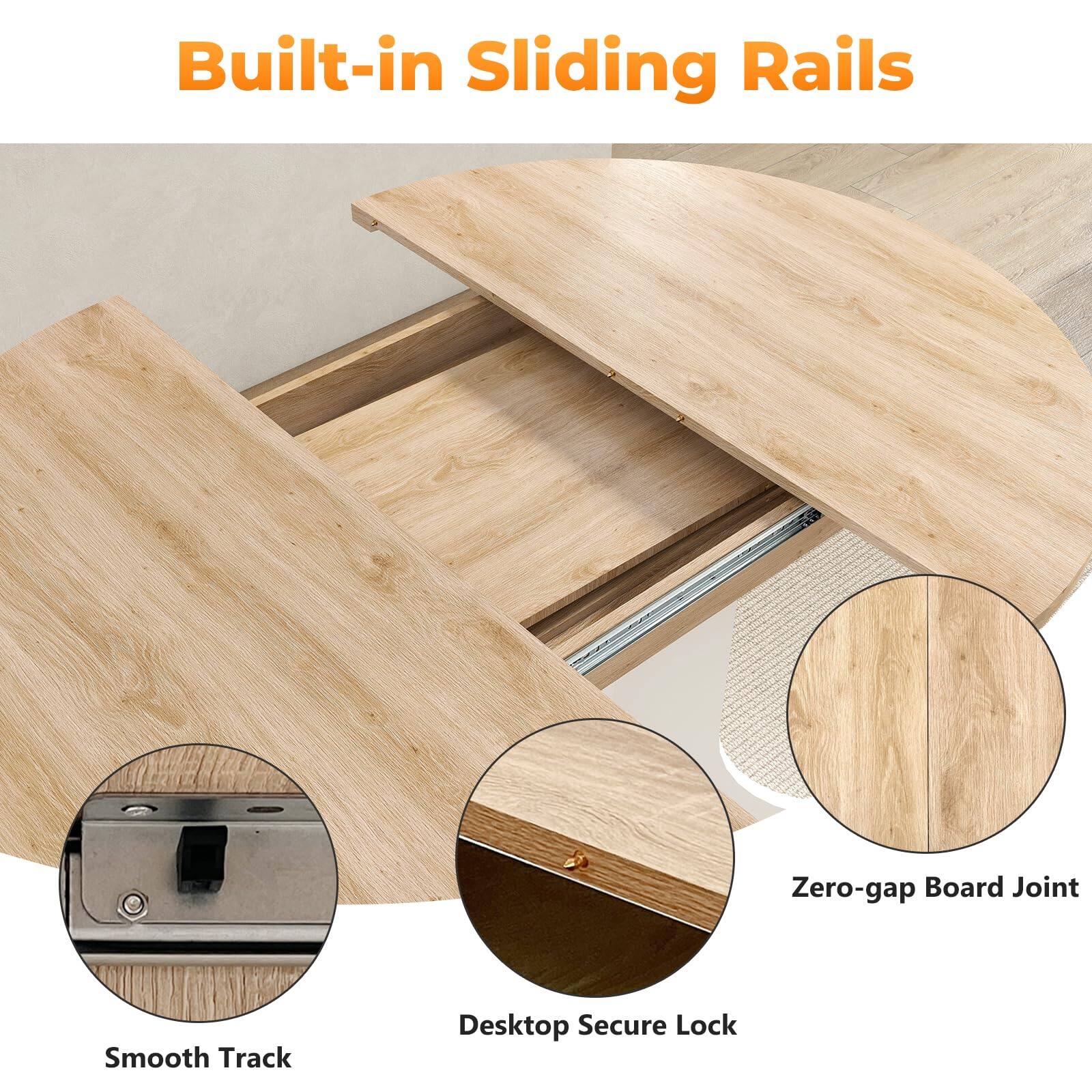 Built-in Sliding Rails

- Smooth Track
- Desktop Secure Lock
- Zero-gap Board Joint