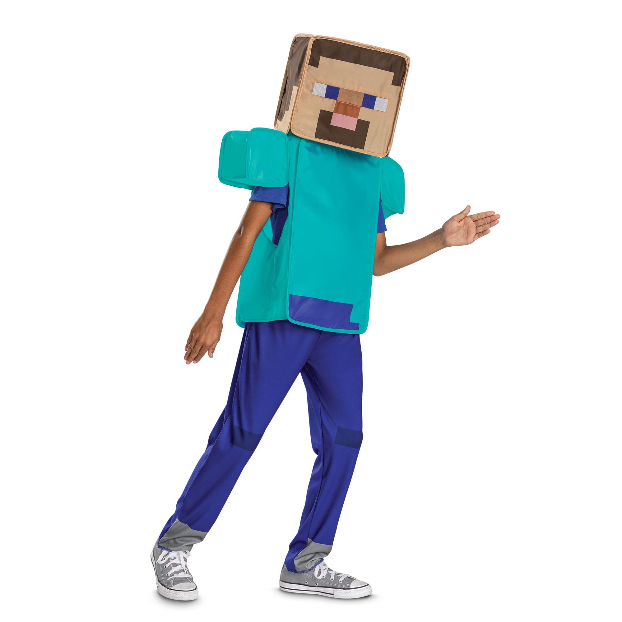 Front. Disguise - Minecraft Steve Pop Out Child Costume | Large 10-12 - Multi-Colored.