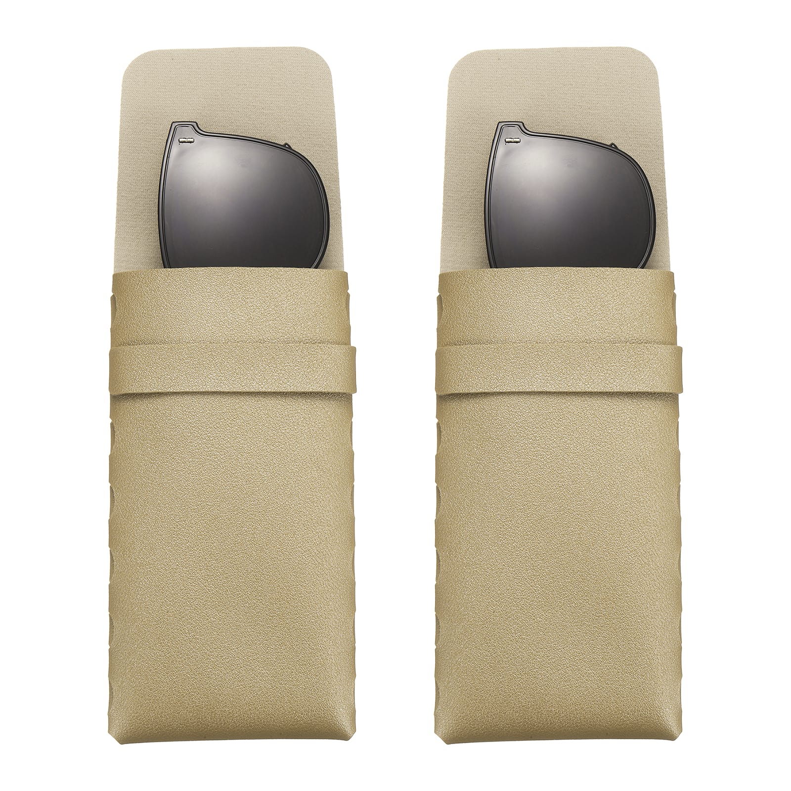 Unique Bargains - 2pcs Soft Glasses Case Leather Flap Closure Pouch for Eyewear Travel Sport Work - Champagne Gold price history on PriceWatchPro