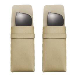 Unique Bargains - 2pcs Soft Glasses Case Leather Flap Closure Pouch for Eyewear Travel Sport Work - Champagne Gold