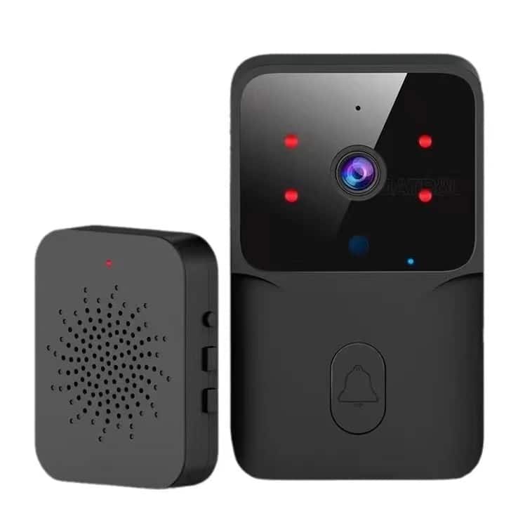 Cluzine - Low Power WiFi Video Doorbell Wireless Smart Doorbell HD Kement Button Wake-Up Black