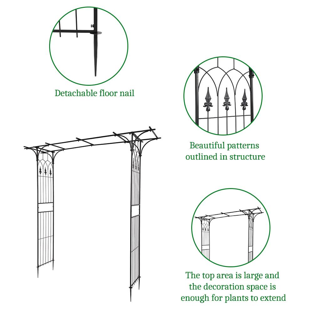 Alt View 2. Winado - Outdoor Metal Garden Arch Gothic Arbor Garden Trellis For Climbing.