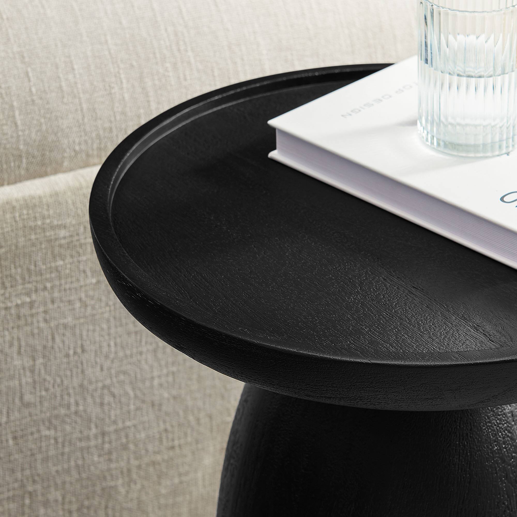 Alt View 1. Modway - Holloway Round Wood Side Table by Modway - Black.