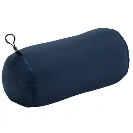 Front. Fabibe - Microbead Bolster Tube Travel Pillow - Compact Neck Roll For Airplane Car Or Home Soft Support Navy - Navy Adult (Single Pack).