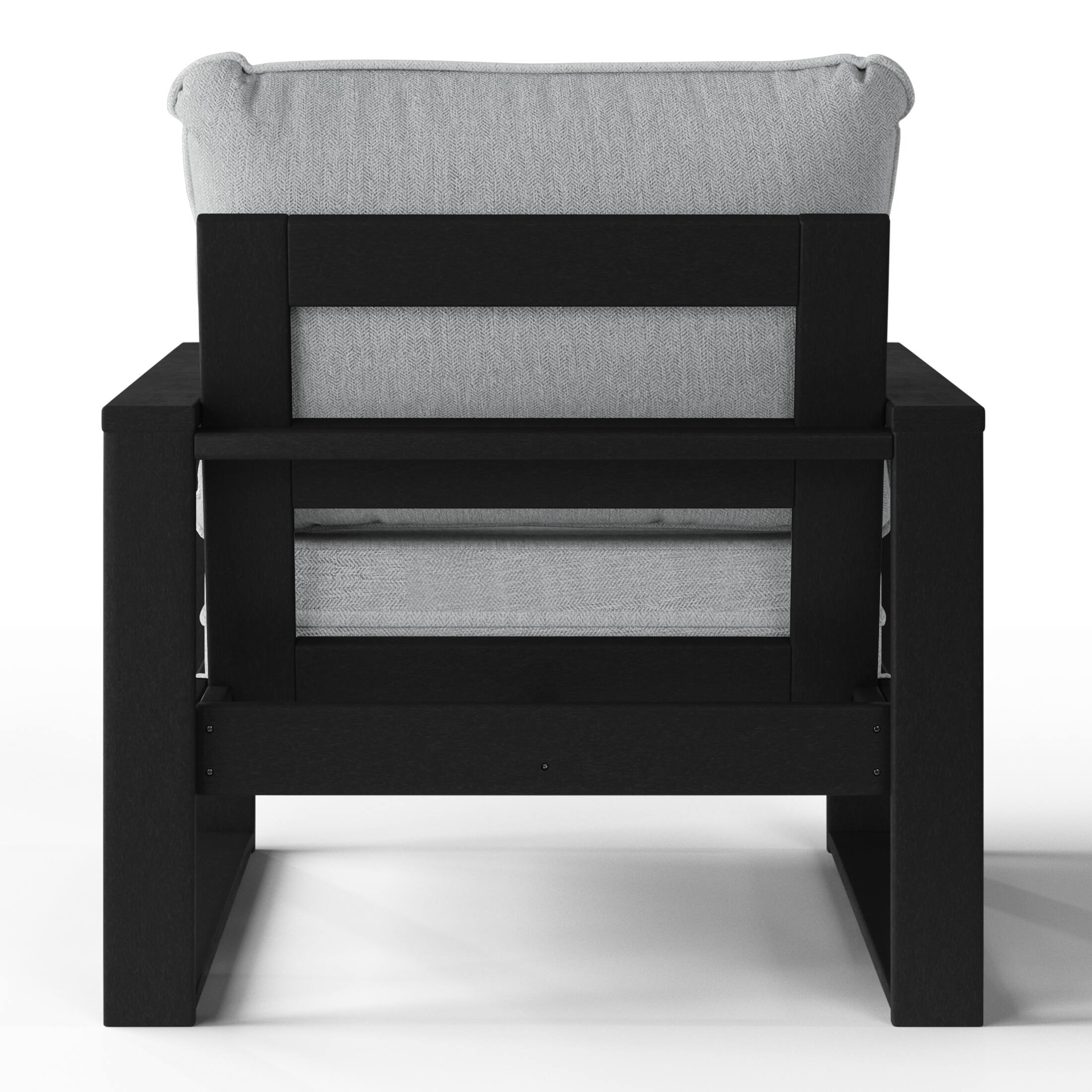 Alt View 2. WestinTrends - WestinTrends Montara Outdoor Modern HDPE Patio Club Chair with Waterproof Deep Seat Cushions (Set of 2) - Grey.