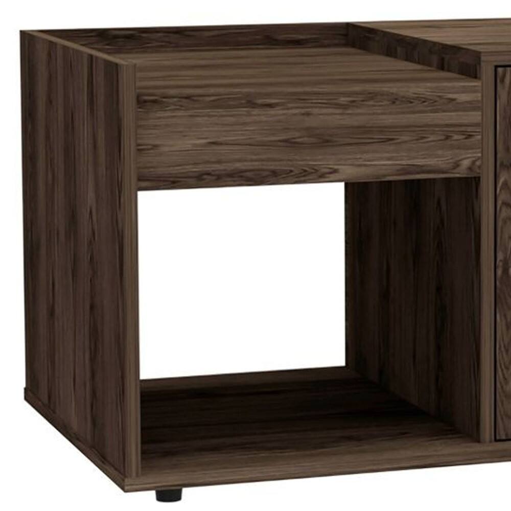 Left. Hivvago - Hivvago 32 Inch Manufactured Wood Rectangular Coffee Table With Shelf - Dark Brown.