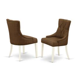 East West Furniture - Dining Room Set Linen White - Brown