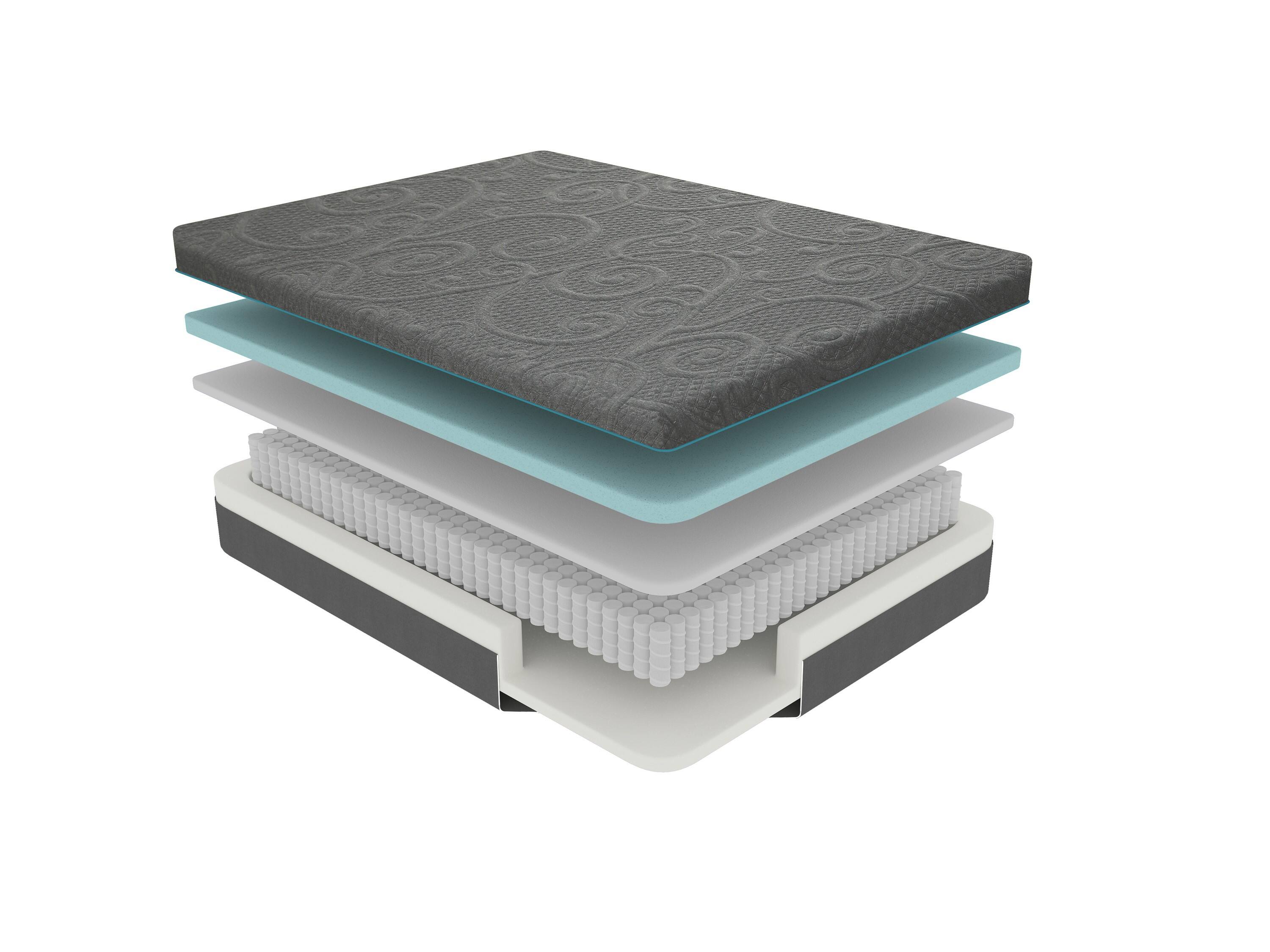 Alt View 1. TinyHomie - 11-inch Eastern King Bed Mattress Gel-Infused Memory Foam Hybrid Mattress Dark Gray Mattress in a Box - Dark Gray.