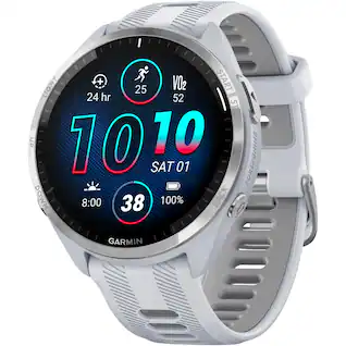 Garmin - Forerunner 965 GPS Smartwatch 47 mm Fiber-reinforced polymer - Titanium/Whitestone - (2023)