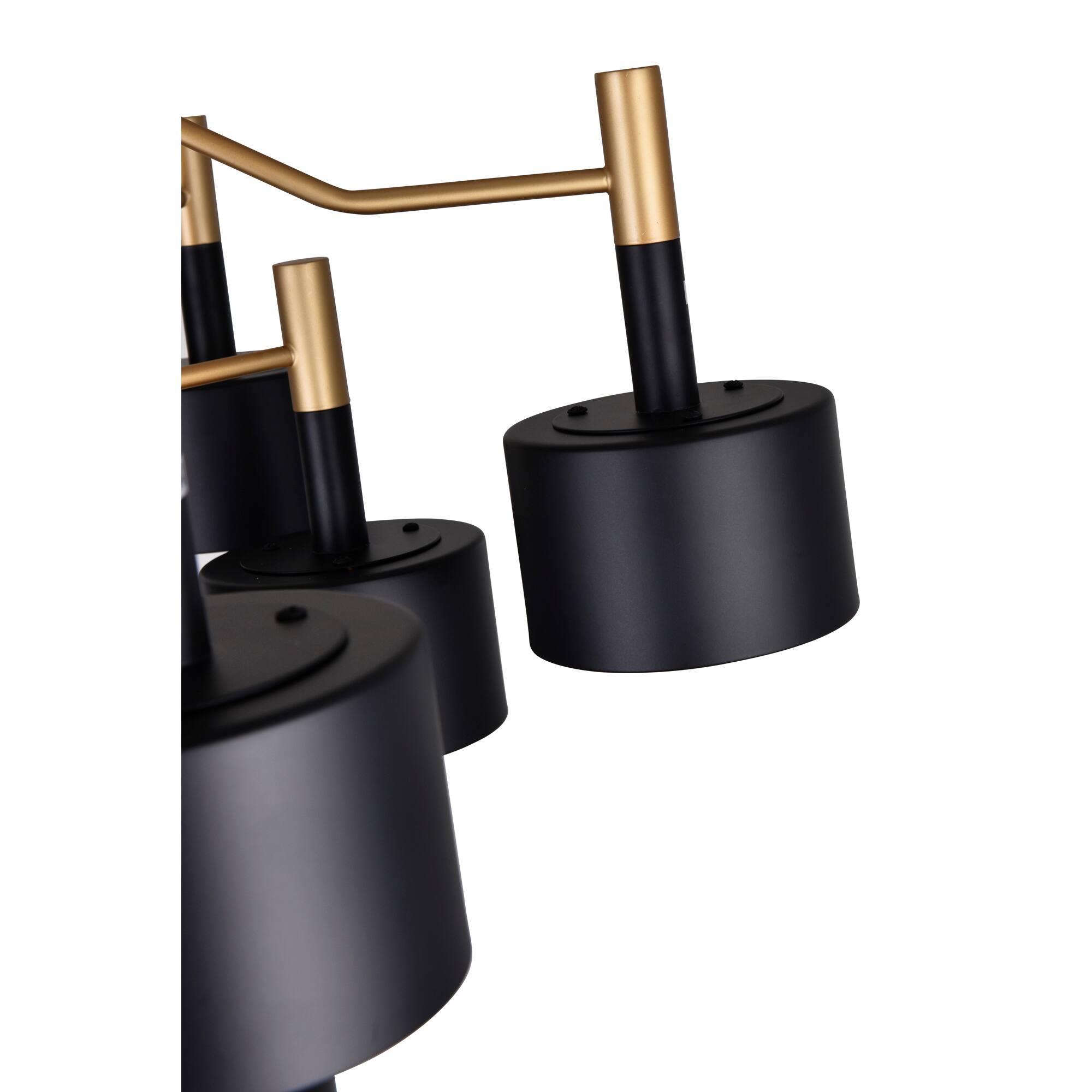 Alt View 1. CWI Lighting - Corna 12 Light Down Chandelier With Matte Black & Satin Gold Finish - Matte Black & Satin Gold.