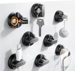 THIRSTY TURTLE - Magnetic Cable Organizer Clips (8‑Pack) — ABS & Silicone, Adhesive, Black