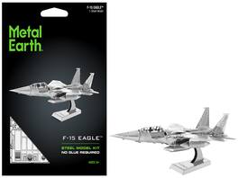 Model Kit McDonnell Douglas F-15 Eagle Fighter Aircraft (Moderate Difficulty) Steel Model by Metal Earth - Silver