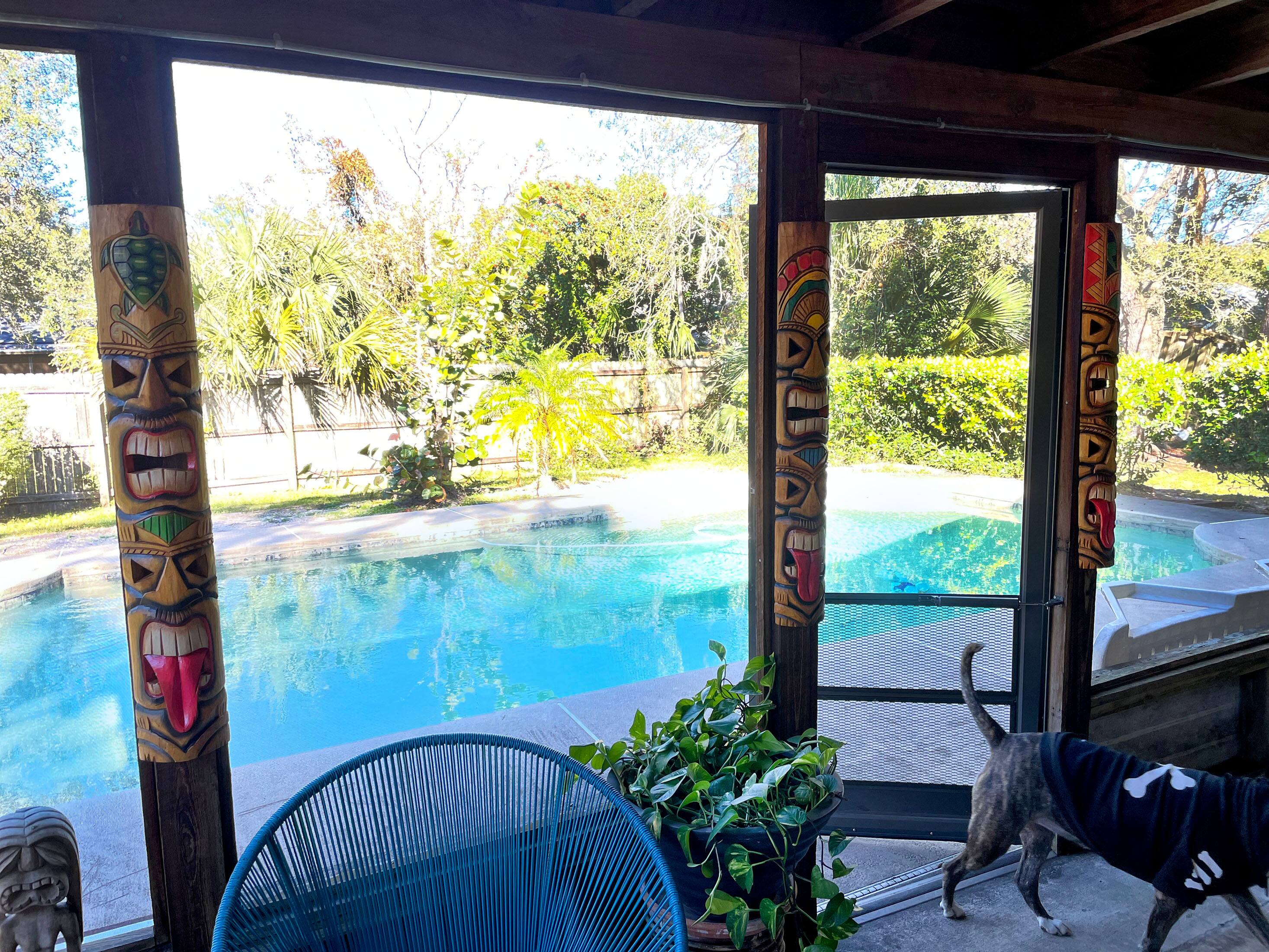 Alt View 7. Zeckos - Set of 5 Double Tiki Mask Totem Wall Decor Hand Carved Tribal Sculpture 40 Inch - Multicolored.