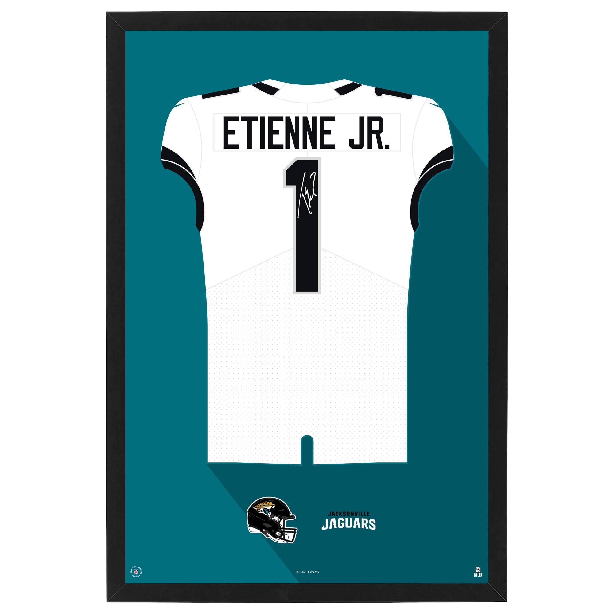 Travis Etienne 14" x 20" Framed Jersey Print