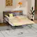 Alt View 4. Winado - Full Daybed with Trundle Bed Sofa DayBed with LED Light & Charing Station Upholstered Bed Frame with Storage Headboard - Black & Fabric Grey.