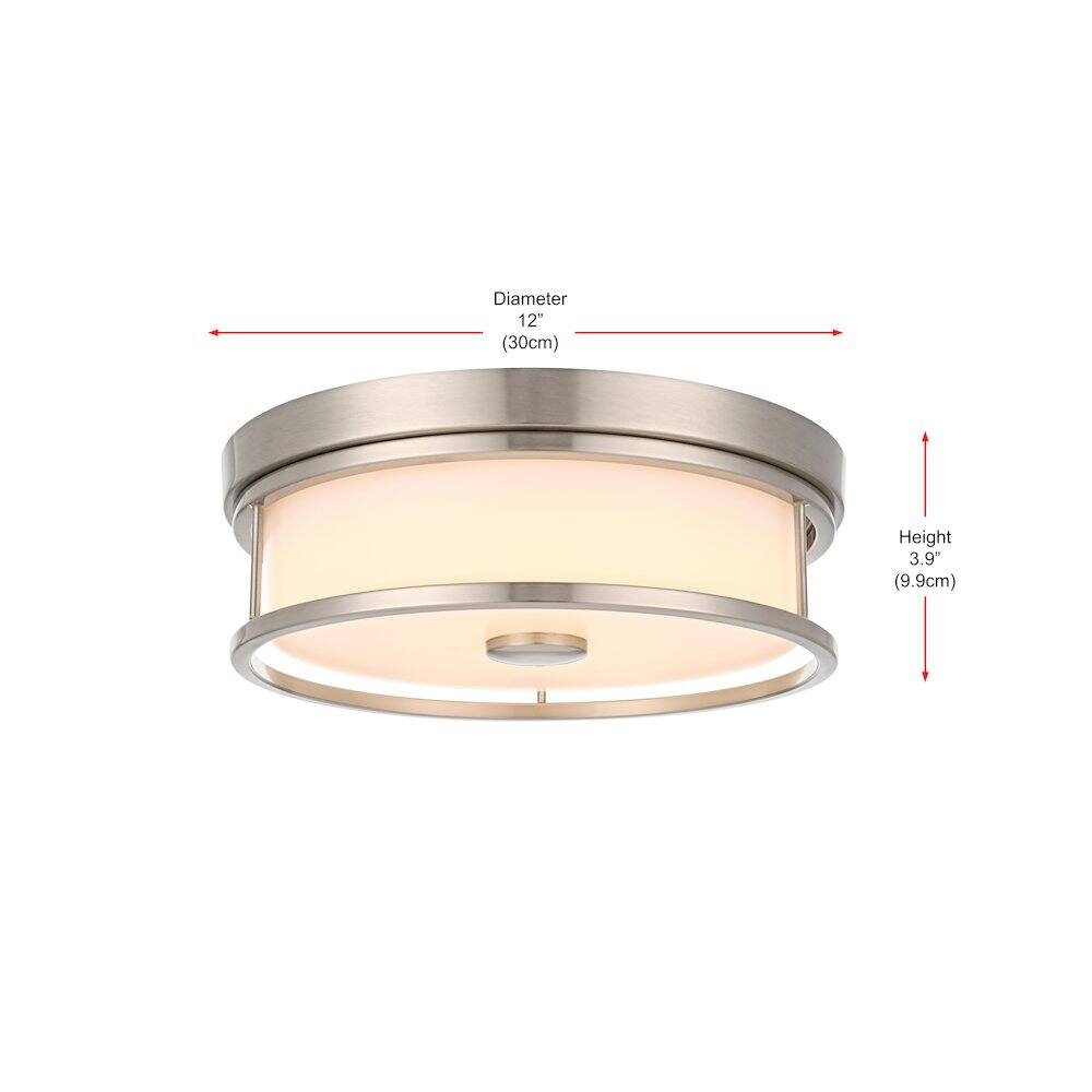 Living District - Kolson 12 Inch Led Flush Mount In - Polished Nickel price history on PriceWatchPro