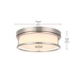 Living District - Kolson 12 Inch Led Flush Mount Ceiling Light In - Polished Nickel