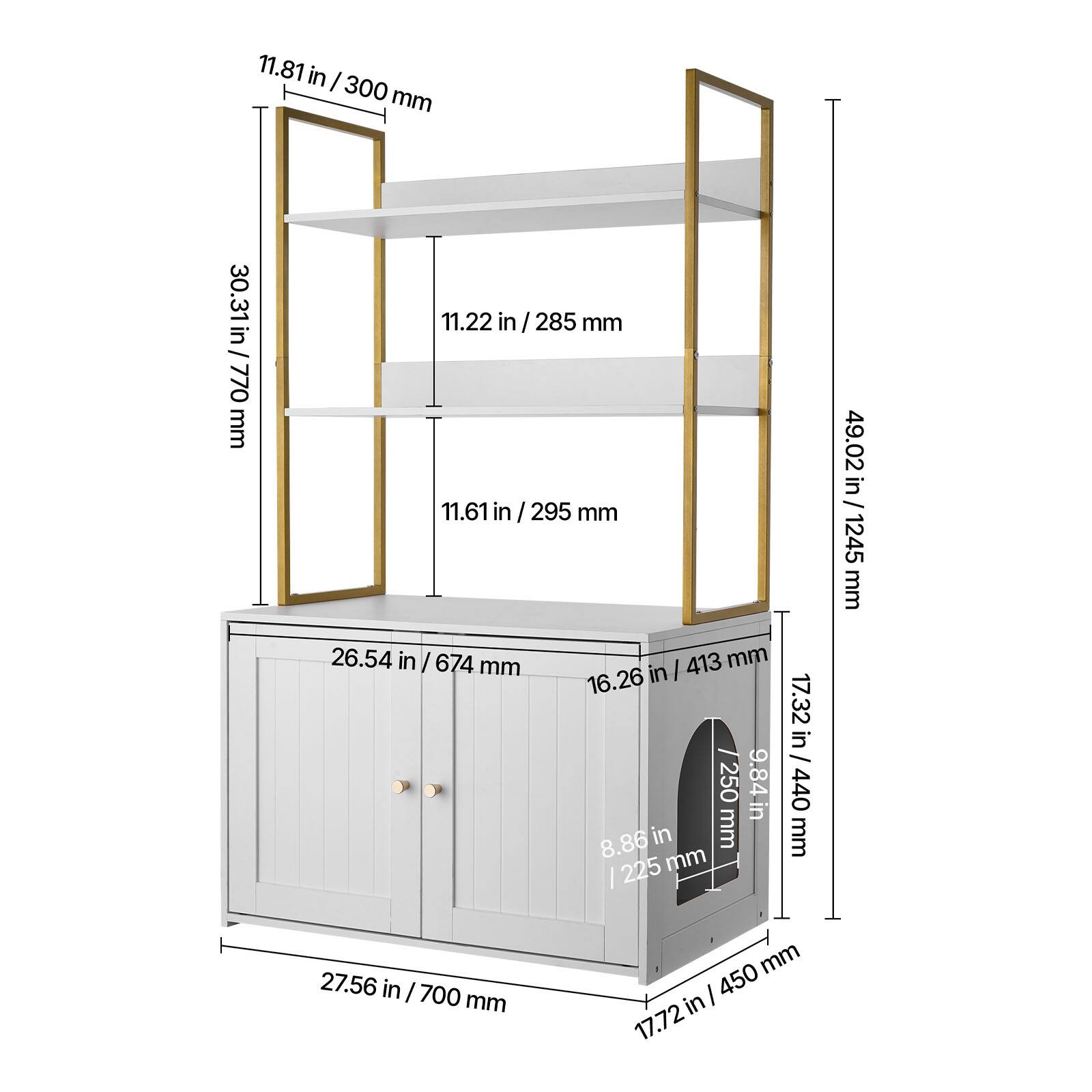 Sure, here is the corrected and grouped text from the image:

- 11.81 in / 300 mm
- 30.31 in / 770 mm
- 11.22 in / 285 mm
- 11.61 in / 295 mm
- 49.02 in / 1245 mm
- 26.54 in / 674 mm
- 16.26 in / 413 mm
- 17.32 in / 440 mm
- 27.56 in / 700 mm
- 17.72 in / 450 mm
- 8.86 in / 225 mm
- 9.84 in / 250 mm