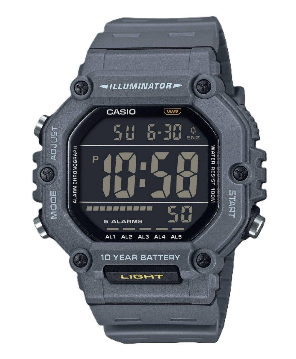 ILLUMINATOR ADJUST MODE  
CASIO WR 50-30 SNZ  
WATER CHRONOGRAPH  
10:58  
RESIST ALARM 100M  
5 ALARMS AL1 AL2 AL3 AL4 AL5  
10 YEAR BATTERY LIGHT