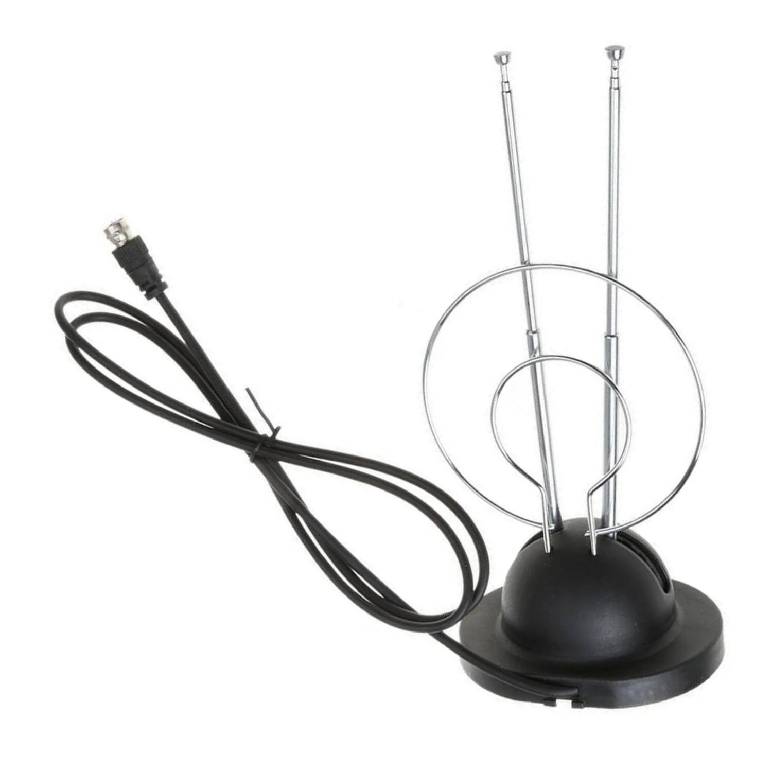 Angle. Home Collection - Trisonic Rabbit Ear Indoor TV Antenna with Coax Cable - Black.