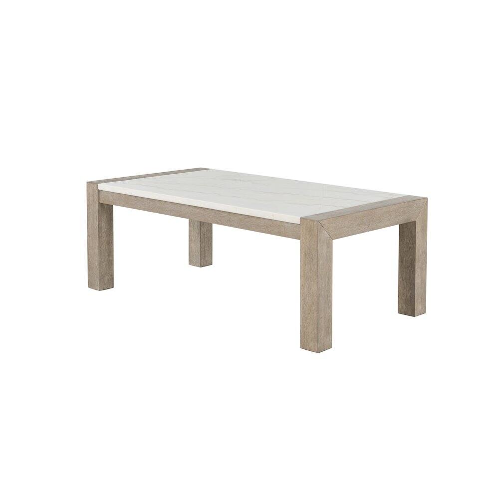 Angle. Global Furniture USA - Contemporary Coffee Table, Natural,White - Brown.
