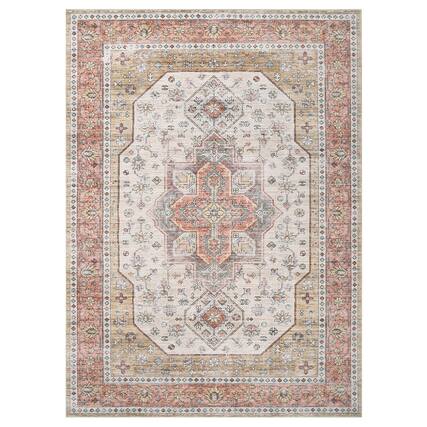 Front. Acekool - Traditional Vintage Area Rug - Brown.