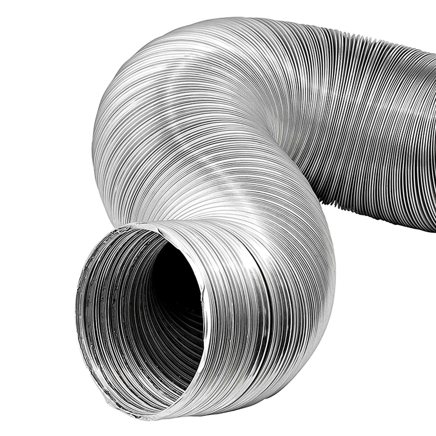 Angle. Lambro - 8-Ft. Flexible Aluminum Semi-Rigid Double-Lock Air Duct 10" Diameter.