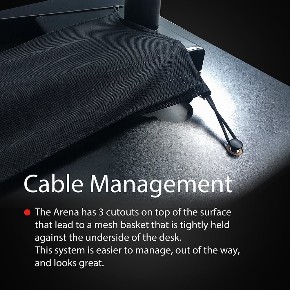 Alt View 14. Arozzi - Arena Ultrawide Curved Gaming Desk - Pure Black.