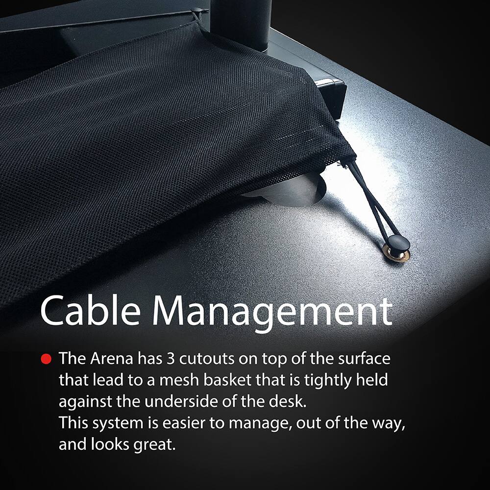 Alt View 14. Arozzi - Arena Ultrawide Curved Gaming Desk - Pure Black.