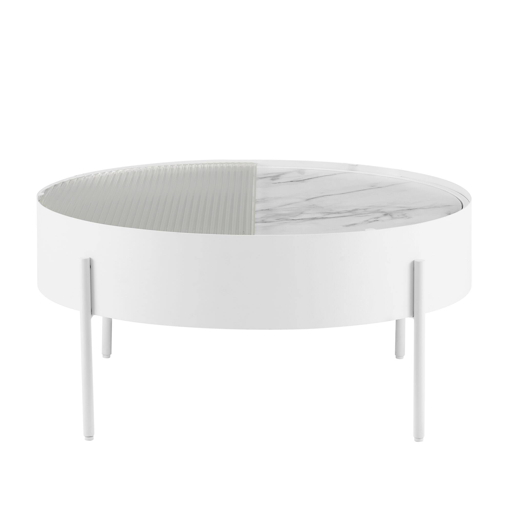 Alt View Zoom 31. Walker Edison - Modern Sliding-Top Coffee Table - White.
