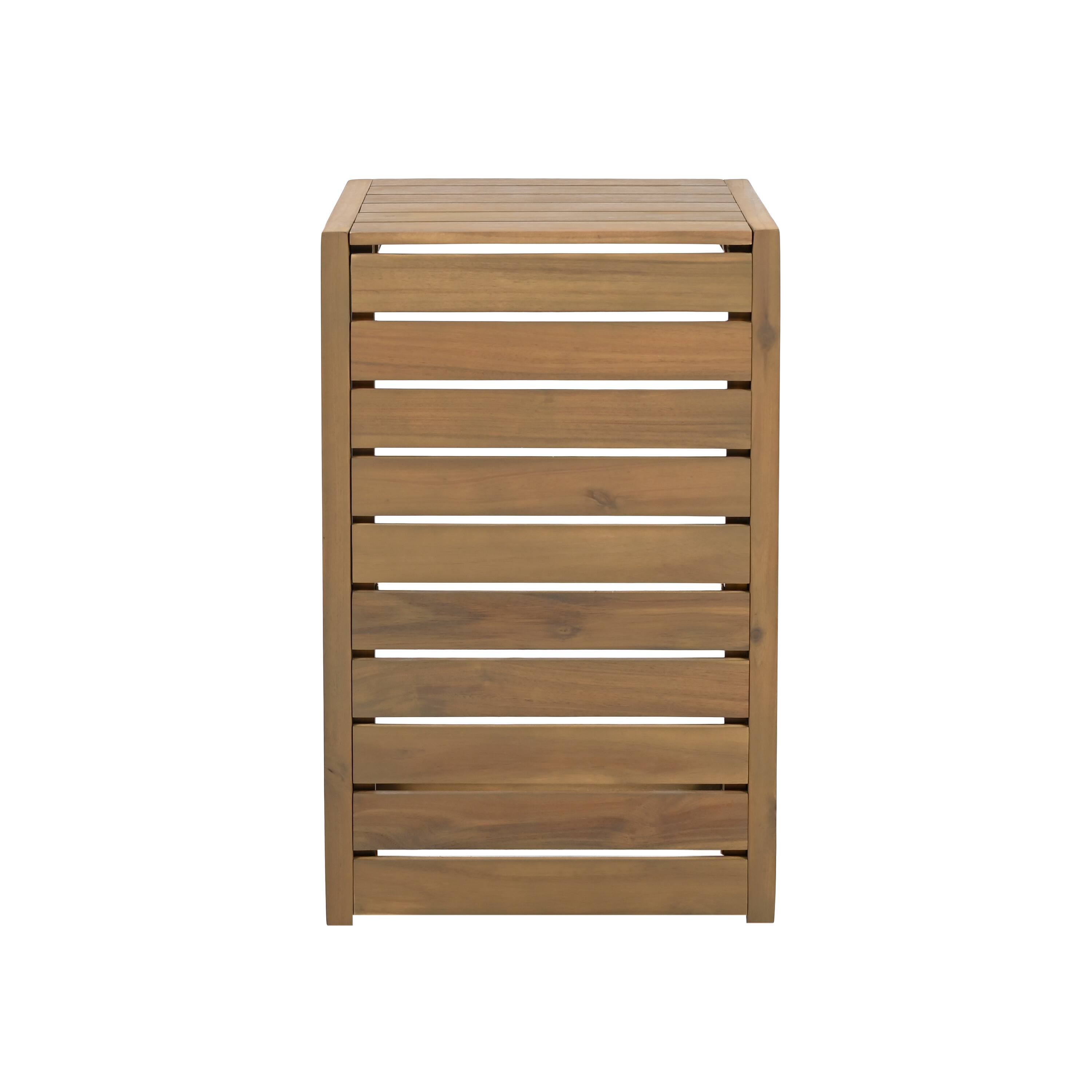 Alt View 2. Mondawe - C-shape Acacia Wood End table - Brown.