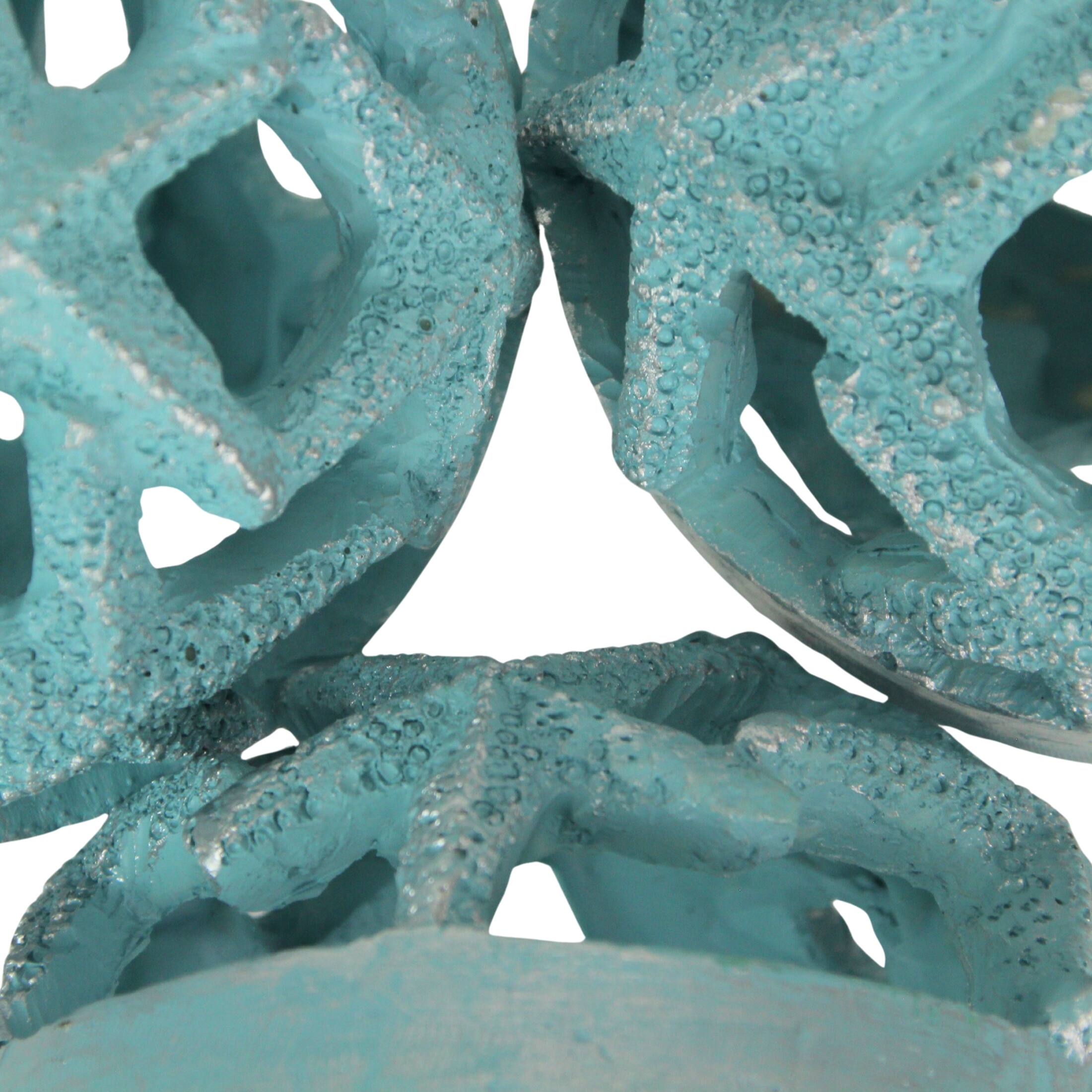 Alt View 2. Fancy That - Coastal Starfish Orbs Set of 3 - Beach-Inspired Home Accent for Centerpieces - Light Blue.