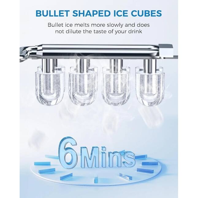 Electactic 26 lb Ice Per day Portable/Countertop Bullet Ice Maker ...