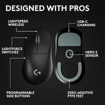 Logitech PRO X Superlight 2 DEX Lightweight Wireless Optical HERO Logitech PRO X Superlight 2 DEX Lightweight Wireless Optical HERO