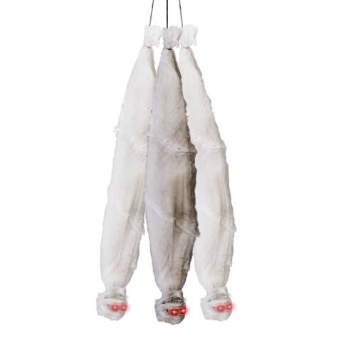 Alt View 1. Winado - 3FT Halloween Hanging Cocoon Skeleton with Motion, Sound, Scary Ghost Prop for Outdoor Yard Patio Lawn Garden Decoration - White.