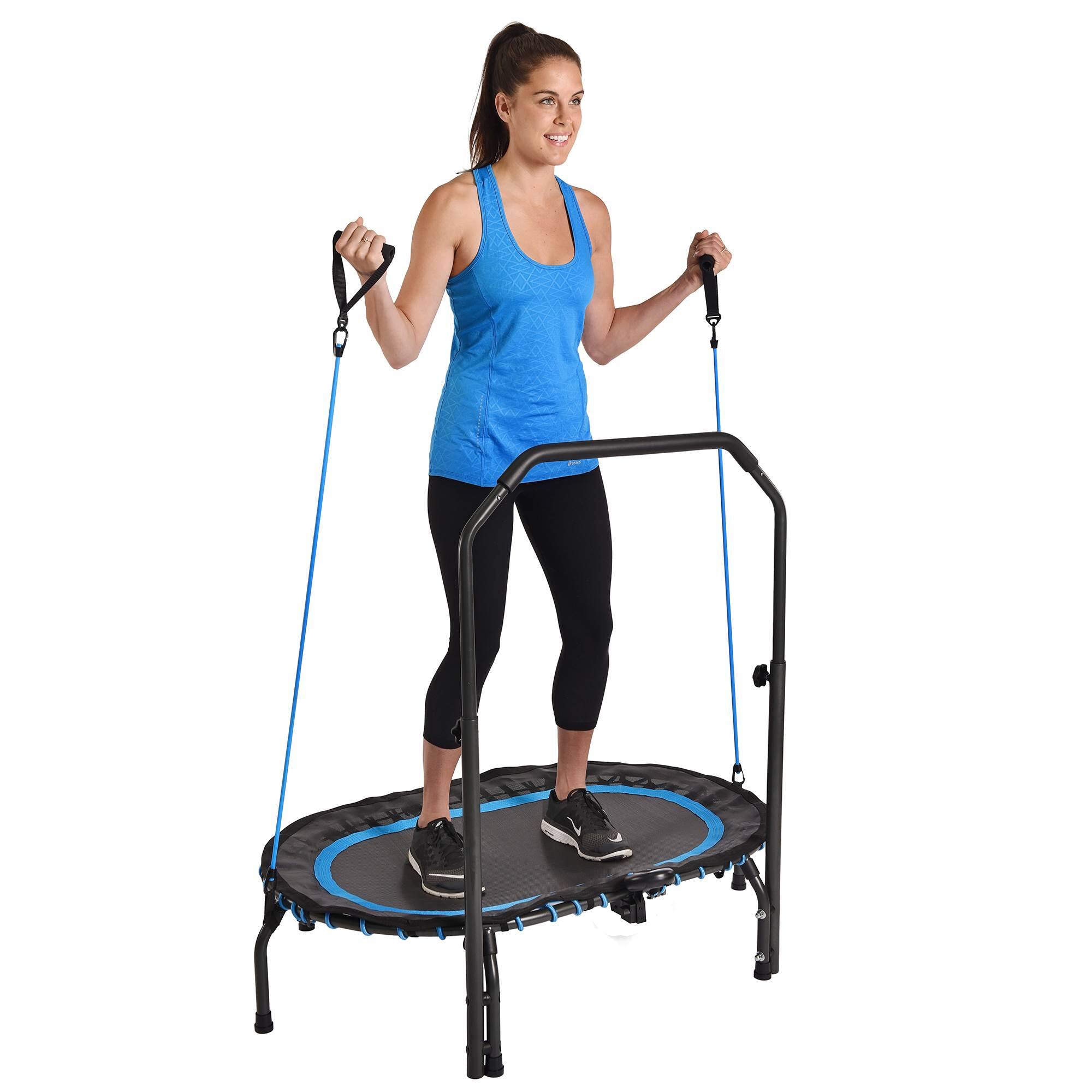 Alt View 1. Stamina Products - Stamina InTone Oval Fitness Rebounder Trampoline for Cardio with Handlebars - 49.5-Black.
