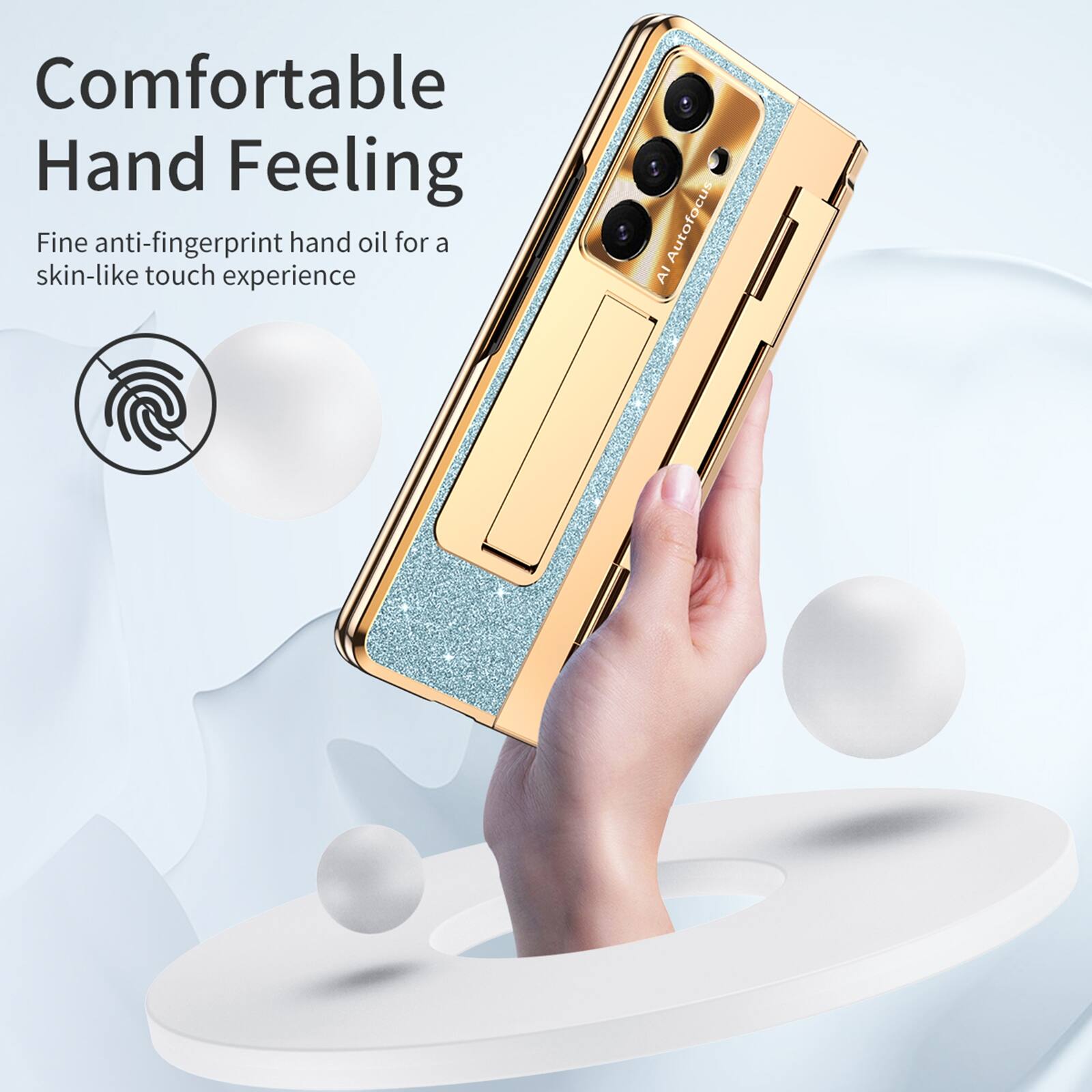 Comfortable Hand Feeling  
Fine anti-fingerprint hand oil for a skin-like touch experience