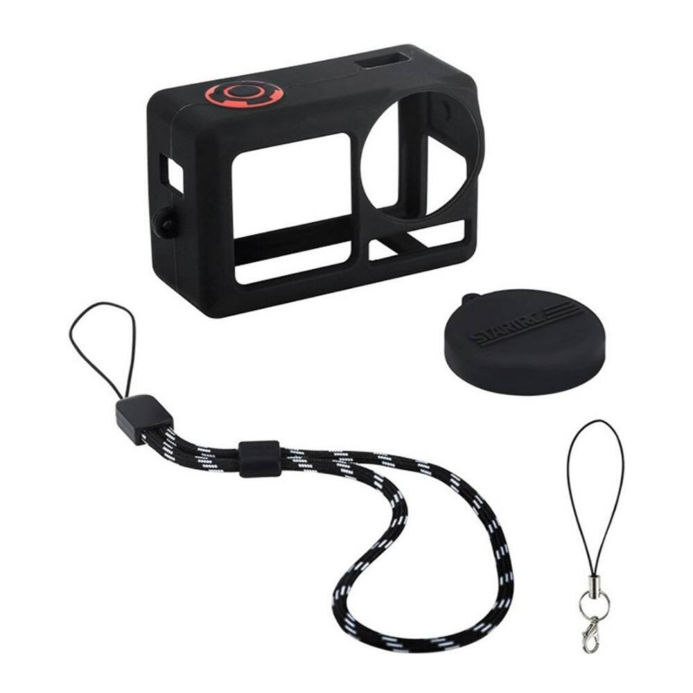 Angle. StartRC - STARTRC Silicone Protective Black Case with Lens Cap Kit for DJI Action 5 Pro.