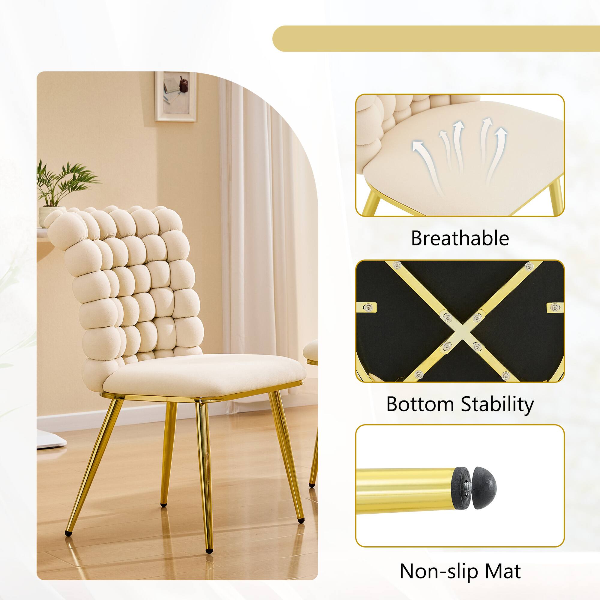 Breathable  
Bottom Stability  
Non-slip Mat